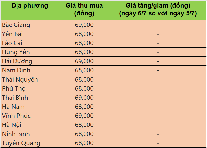 Bảng giá heo hơi tại miền Bắc hôm nay 6/7/2025