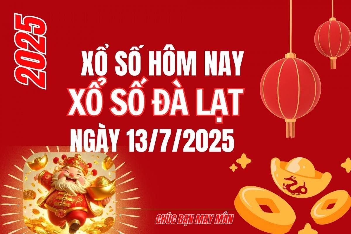 XSDL 13/7, Kết quả xổ số Đà Lạt hôm nay 13/7/2025, trực tiếp XSDL ngày 13/7