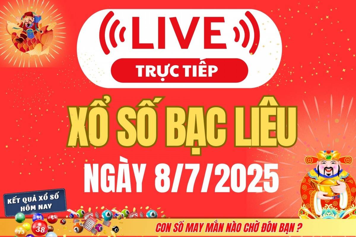 TRỰC TIẾP: Xổ số Bạc Liêu hôm nay ngày 1/7/2025 - XSBL 1/7 - Kết quả xổ số Bạc Liêu hôm nay