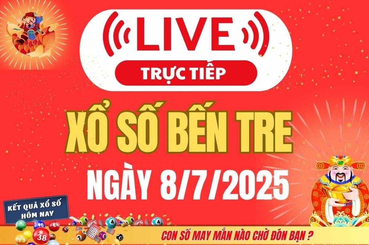 TRỰC TIẾP: Xổ số Bến Tre hôm nay ngày 8/7/2025 - XSBT 8/7 - Kết quả xổ số Bến Tre hôm nay