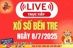 TRỰC TIẾP: Xổ số Bến Tre hôm nay ngày 8/7/2025 - XSBT 8/7 - Kết quả xổ số Bến Tre hôm nay