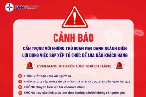 EVNHANOI cảnh báo mạo danh lừa đảo sau sáp nhập điện lực