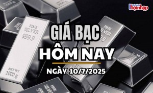 Giá bạc hôm nay 10/7/2025: Giá bạc thế giới tiếp tục giảm nhẹ