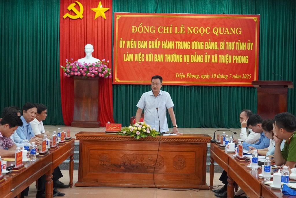 Quảng Trị: Bí thư Tỉnh ủy làm việc tại xã Triệu Phong, quyết liệt tinh gọn bộ máy, thúc đẩy kinh tế