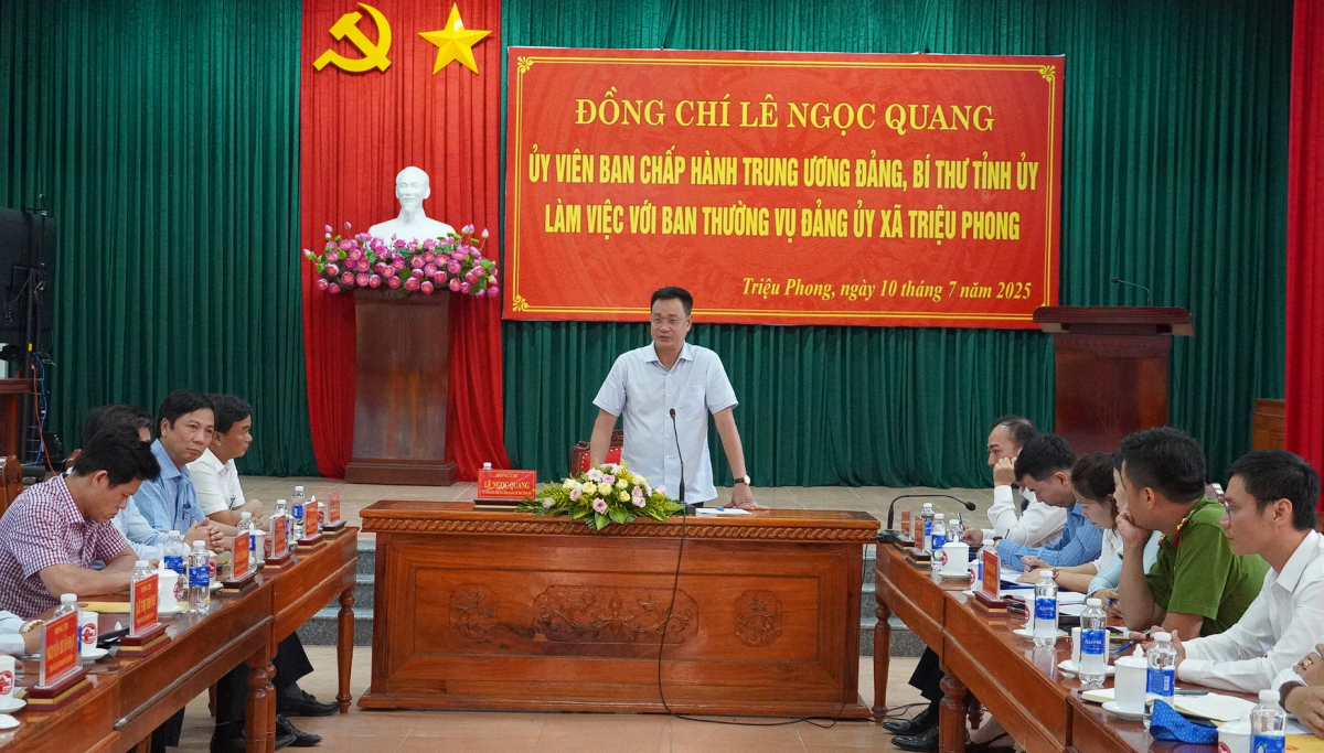 Quảng Trị: Bí thư Tỉnh ủy làm việc tại xã Triệu Phong, quyết liệt tinh gọn bộ máy, thúc đẩy kinh tế