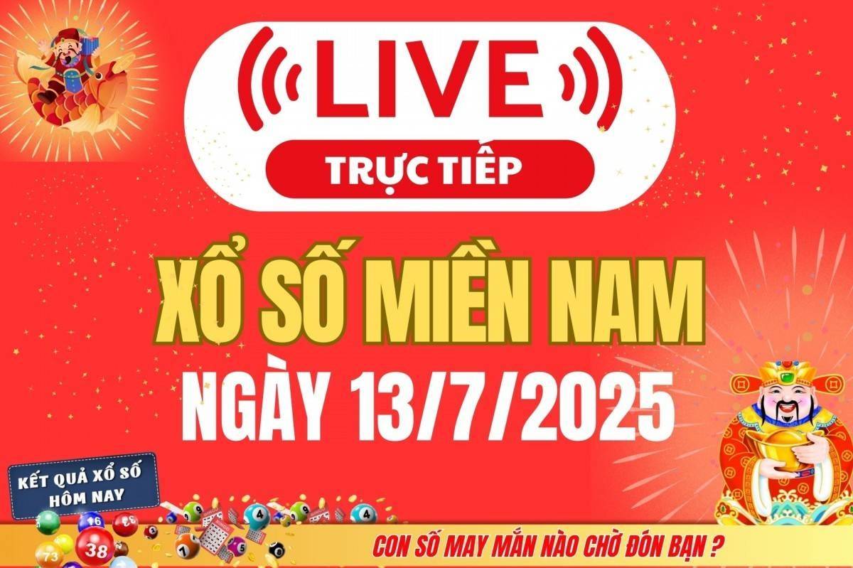 TRỰC TIẾP: Kết quả Xổ số miền Nam hôm nay 13/7/2025 - XSMN 13/7 - XSMN chủ Nhật cập nhật mới nhất