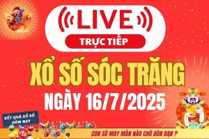 TRỰC TIẾP: Xổ số Sóc Trăng hôm nay ngày 16/7/2025 - XSST 16/7 - Kết quả xổ số Sóc Trăng hôm nay