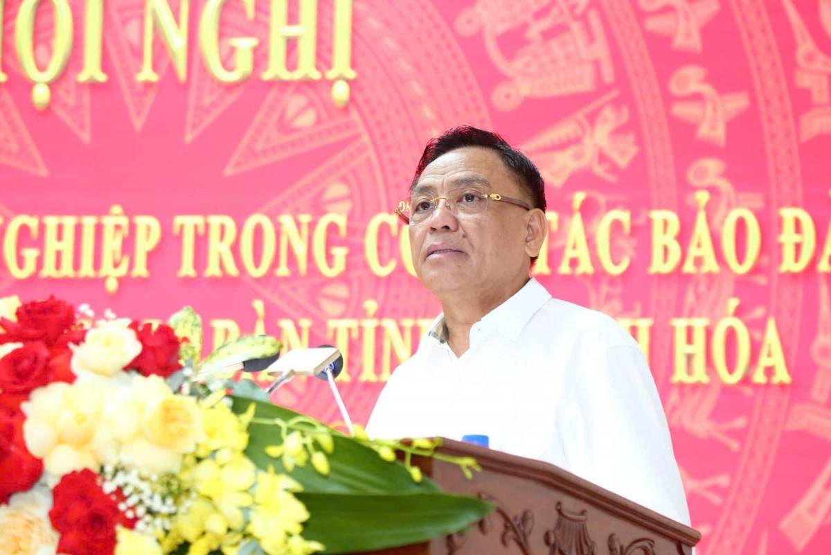 Ông Cao Tiến Đoan, Chủ tịch Hiệp hội Doanh nghiệp tỉnh Thanh Hóa phát biểu