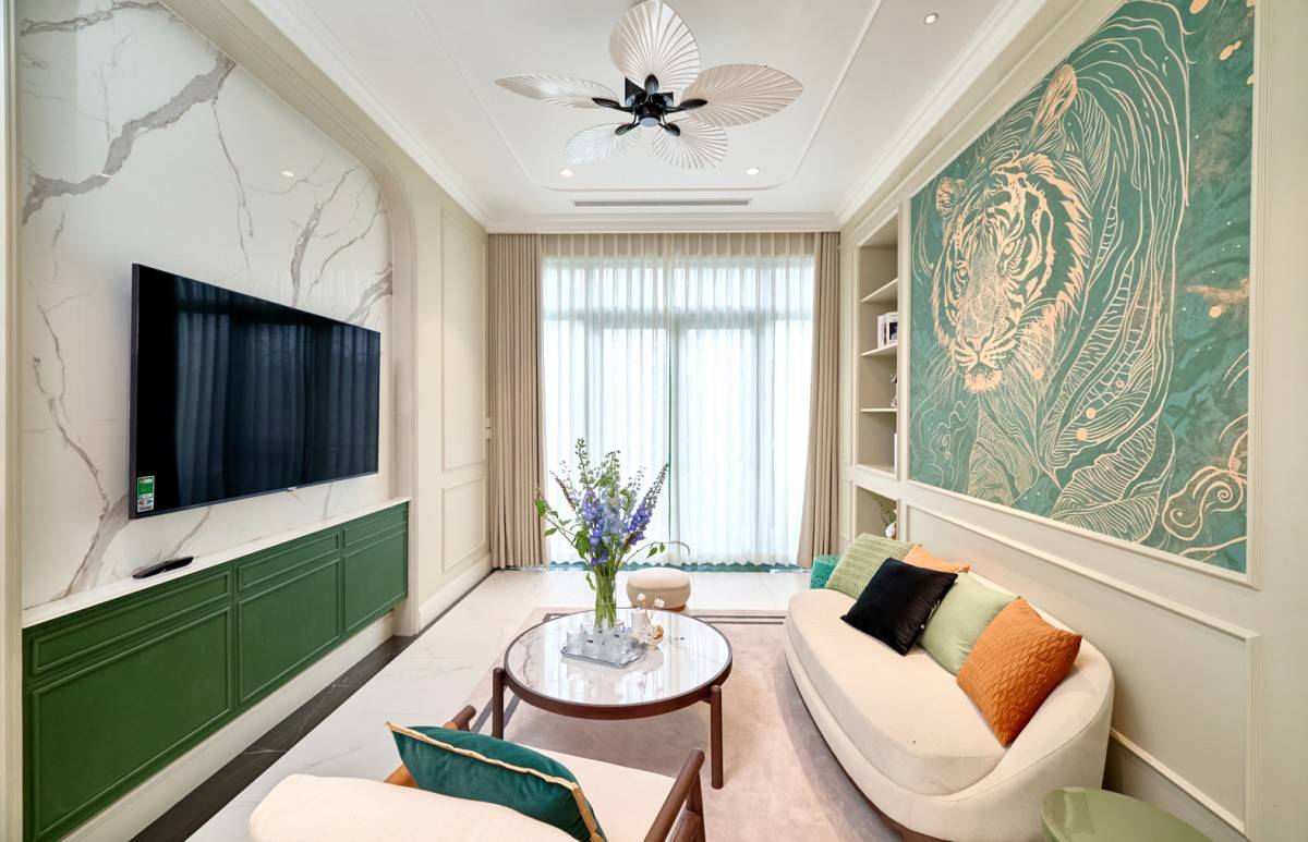 Thiết kế nhà mẫu theo phong cách Indochine tinh tế. (Ảnh: Ánh Dương)