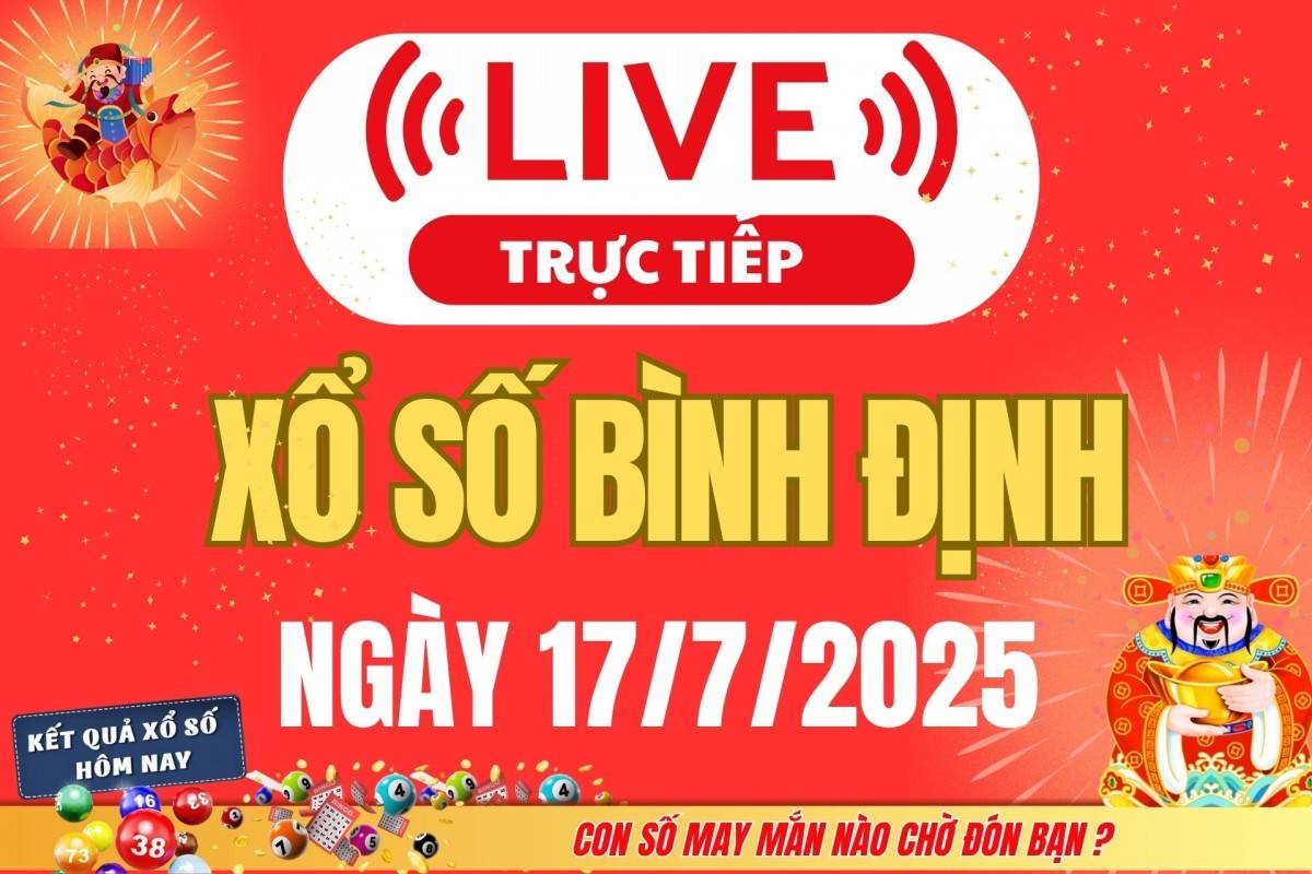 Xổ số Bình Định hôm nay ngày 10/7/2025 - XSBDI 10/7 - Kết quả xổ số Bình Định hôm nay