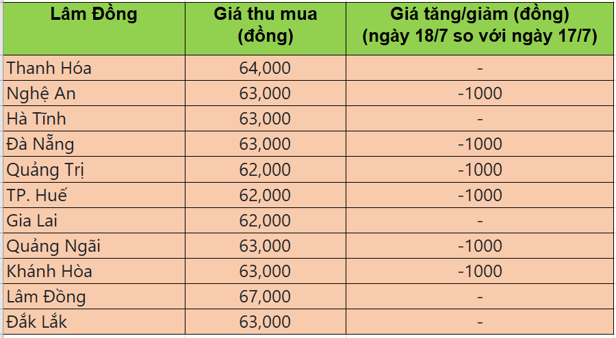 Bảng giá heo hơi tại miền Trung - Tây nguyên hôm nay 18/7/2025