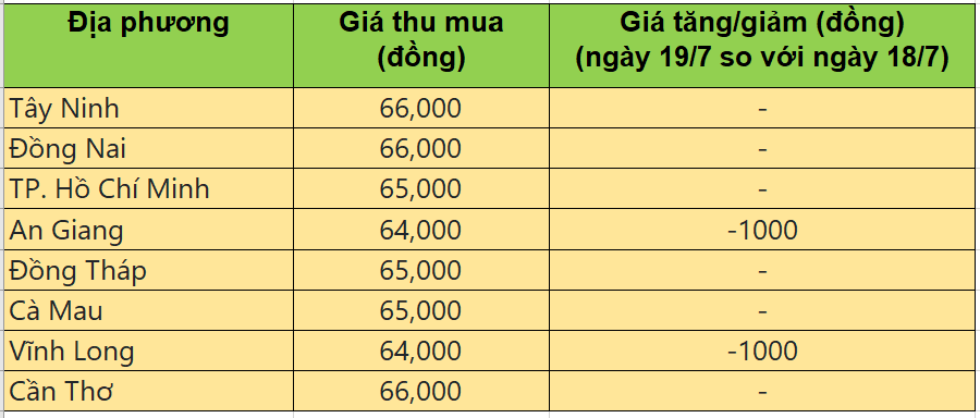 Bảng giá heo hơi tại miền Nam hôm nay 19/7/2025