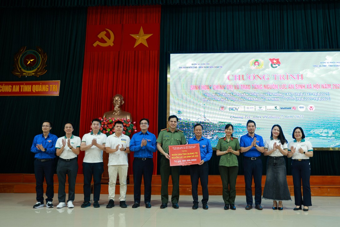 Ban Thanh niên Công an Nhân dân (Bộ Công an) tổ chức hoạt động tri ân và an sinh xã hội tại tỉnh Quảng Trị