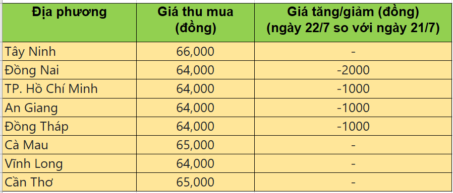 Bảng giá heo hơi tại miền Nam hôm nay 22/7/2025
