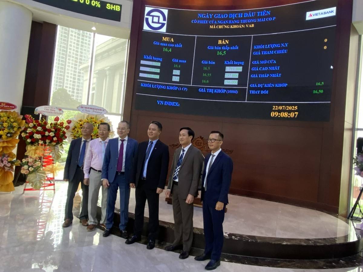 Cổ phiếu VAB chính thức lên sàn HOSE, tăng hơn 15% ngay khi giao dịch
