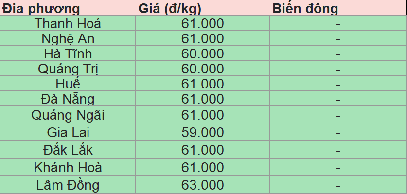 Bảng giá heo hơi tại miền Trung - Tây Nguyên hôm nay 25/7/2025