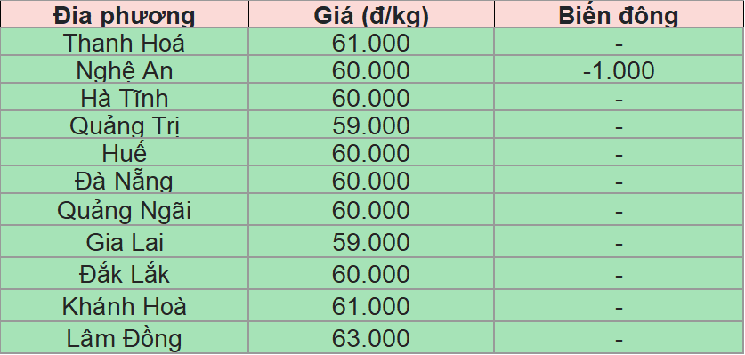 Bảng giá heo hơi tại miền Trung - Tây Nguyên hôm nay 27/7/2025