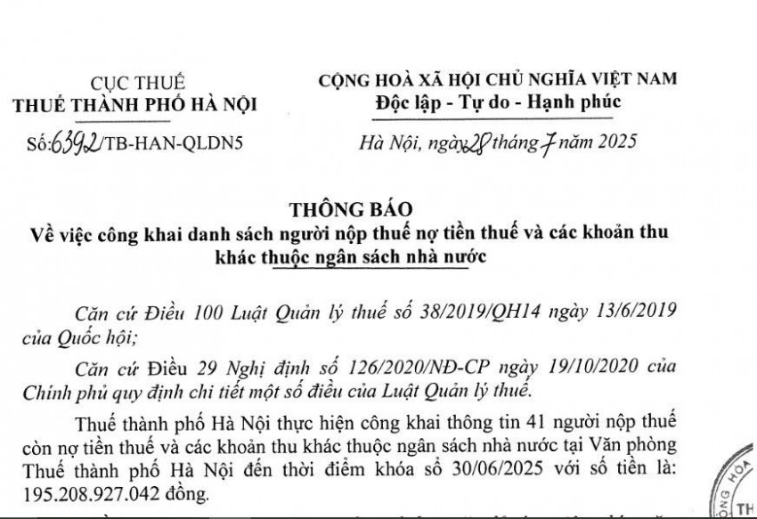Lương thực Hà Sơn Bình, Lũng Lô 3.1 bị bêu tên vì nợ thuế hàng chục tỷ đồng