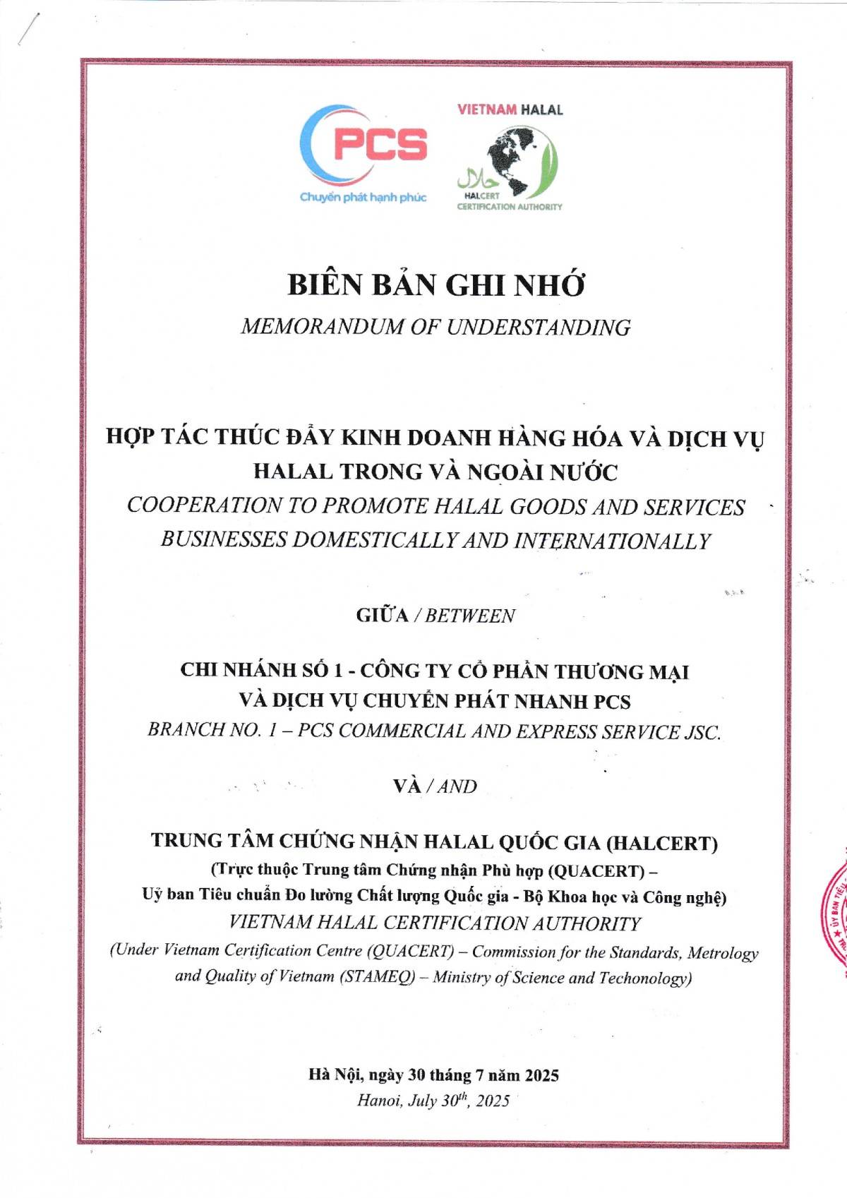 PCS Logistics nhận Chứng nhận Halal Logistics, cam kết phát triển công nghiệp Halal tại Việt Nam