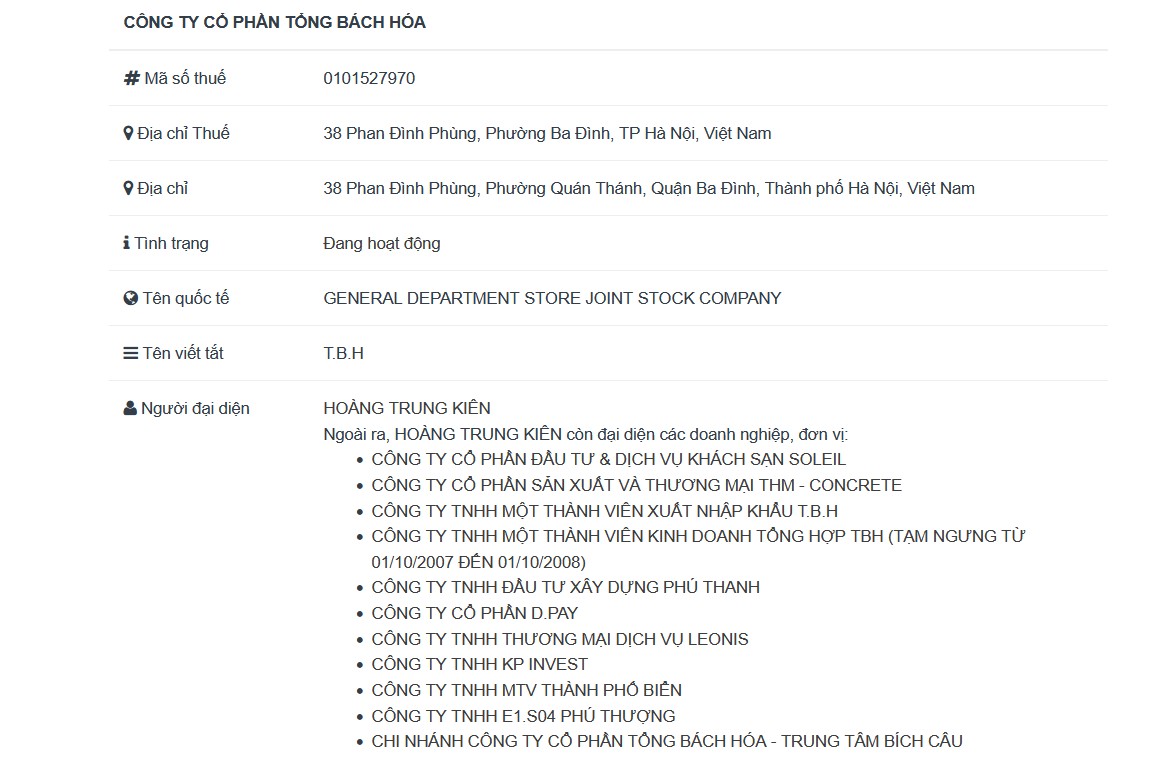 Tổng Bách hóa (TPH) bị phạt vì vi phạm công bố thông tin nhiều năm liên tiếp