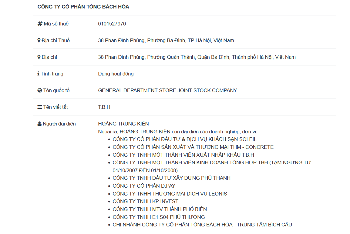 Tổng Bách hóa (TPH) bị phạt vì vi phạm công bố thông tin nhiều năm liên tiếp