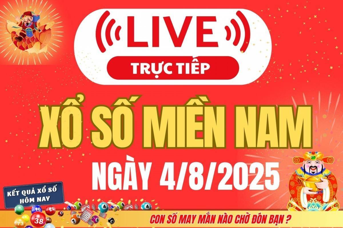 TRỰC TIẾP: Kết quả Xổ số miền Nam hôm nay 4/8/2025 - XSMN 4/8 - XSMN thứ Hai cập nhật mới nhất