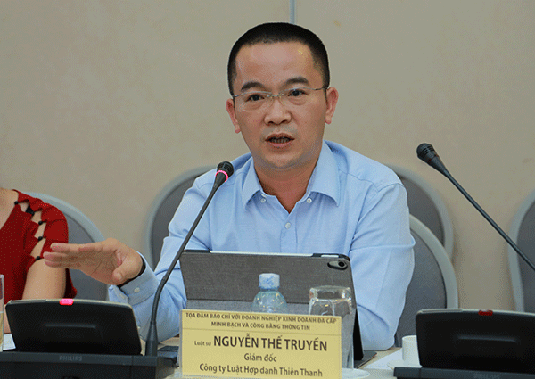 Luật sư Nguyễn Thế Truyền – Giám đốc Công ty Luật Hợp danh Thiên Thanh (Đoàn Luật sư Hà Nội) 