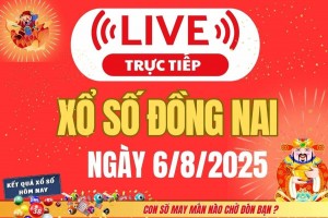 TRỰC TIẾP: Xổ số Đồng Nai hôm nay ngày 6/8/2025 - XSDN 6/8 - Kết quả xổ số Đồng Nai hôm nay