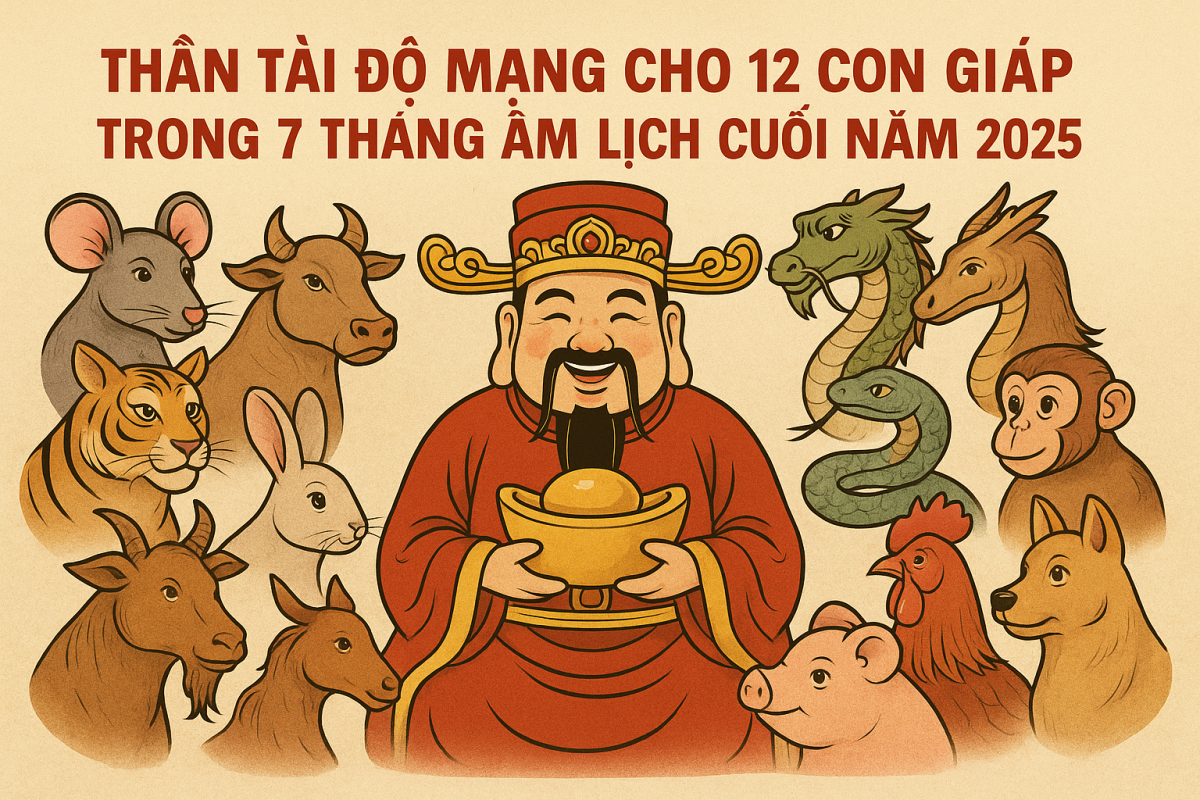 Tử vi tài lộc 12 con giáp 7 tháng cuối 2025: Ai được quý nhân Thần Tài trợ mệnh?