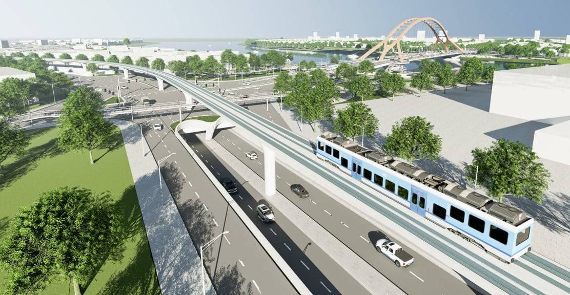 Phối cảnh cụm nút giao thông dẫn lên cầu Hòa Xuân sẽ được Đà Nẵng đầu tư (Ảnh: Sở Xây dựng)