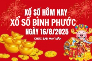 XSBP 16/8, Kết quả xổ số Bình Phước hôm nay 16/8/2025, trực tiếp XSBP ngày 16 tháng 8