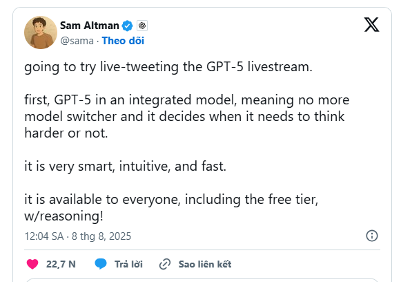 OpenAI hứa hẹn sẽ đạt đến trình độ chuyên môn AI tương đương cấp tiến sĩ với GPT-5