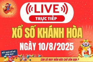 TRỰC TIẾP: Xổ số Khánh Hòa hôm nay ngày 10/8/2025 - XSKH 10/8 - Kết quả xổ số Khánh Hòa hôm nay