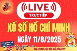 TRỰC TIẾP: Xổ số Hồ Chí Minh hôm nay ngày 11/8/2025 - XSHCM 11/8 - Kết quả xổ số Hồ Chí Minh hôm nay