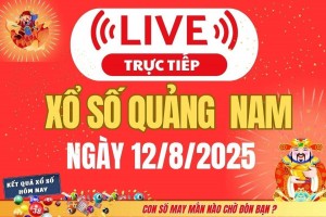 TRỰC TIẾP: Xổ số Quảng Nam hôm nay ngày 12/8/2025 - XSQNA 12/8 - Kết quả xổ số Quảng Nam hôm nay