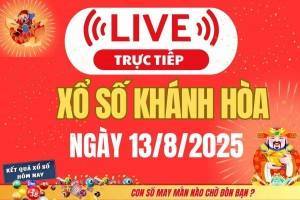 TRỰC TIẾP: Xổ số Khánh Hòa hôm nay ngày 13/8/2025 - XSKH 13/8 - Kết quả xổ số Khánh Hòa hôm nay