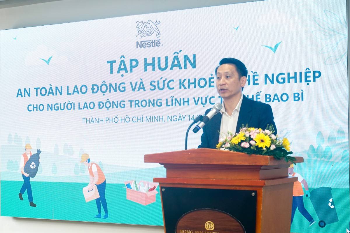 Ông Khuất Quang Hưng, Phó Tổng Giám đốc phụ trách Đối ngoại và Truyền thông, công ty Nestlé Việt Nam phát biểu khai mạc Chương trình