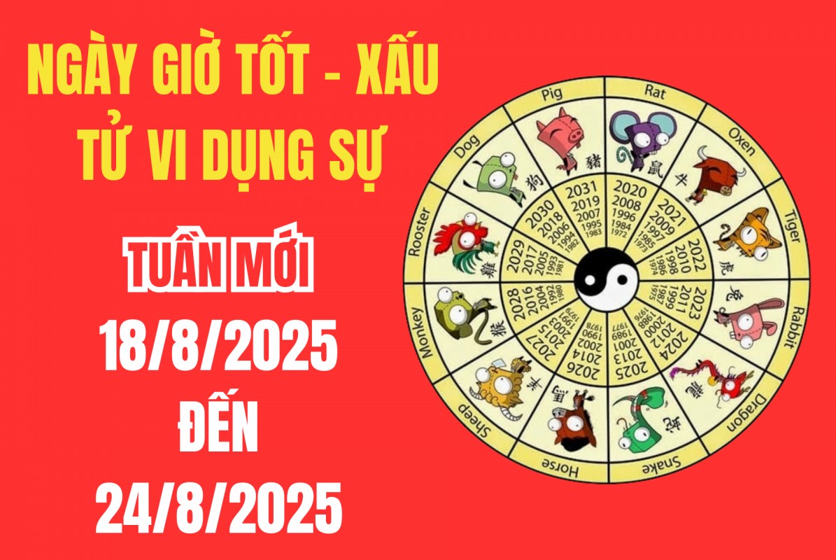 Xem ngày giờ tốt xấu – Tử vi tuần mới từ 18/8 - 24/8/2025: Giải mã cát hung ngày đẹp giờ hoàng đạo cho khai trương, xuất hành và ký kết hợp đồng