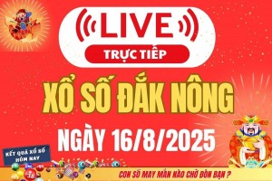 TRỰC TIẾP: Xổ số Đắk Nông hôm nay ngày 16/8/2025 - XSDNO 16/8 - Kết quả xổ số Đắk Nông hôm nay
