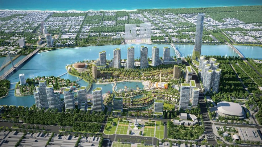 ổ hợp Da Nang Downtown quy mô 76,92ha, tọa lạc tại phường Hòa Cường (Công viên châu Á cũ), tổng mức đầu tư khoảng 79.790 tỷ đồng.