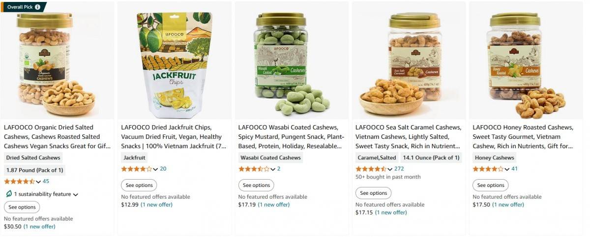 (Sản phẩm Ocop trên sàn thương mại điện tử Amazon)