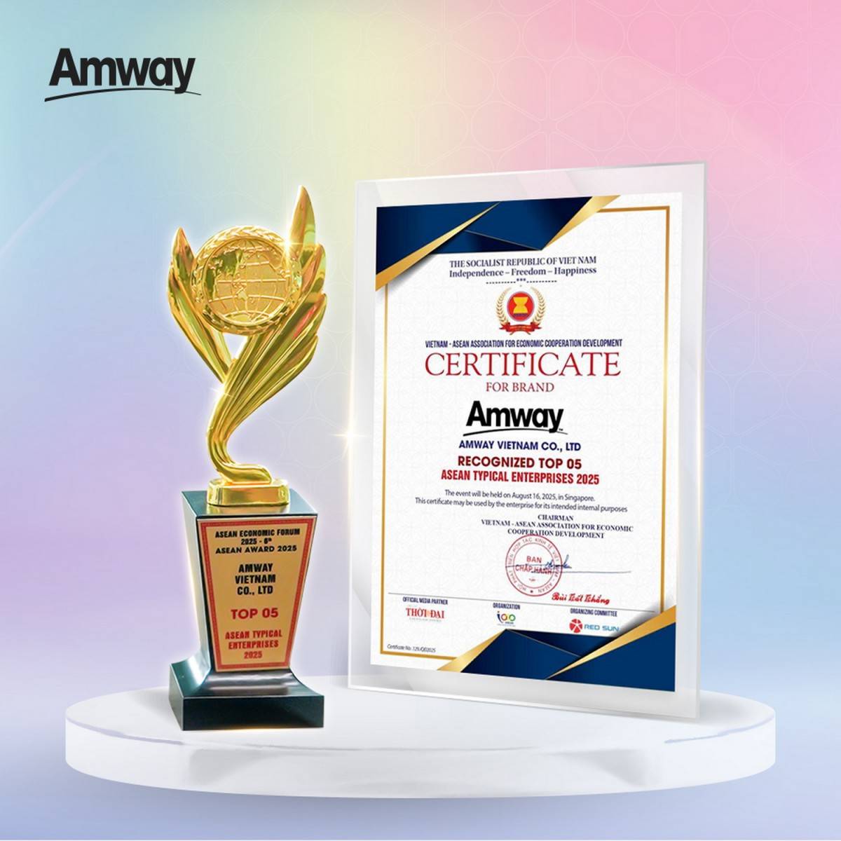 Amway Việt Nam: Khẳng định uy tín và vị thế dẫn đầu trong top 5 doanh nghiệp tiêu biểu asean