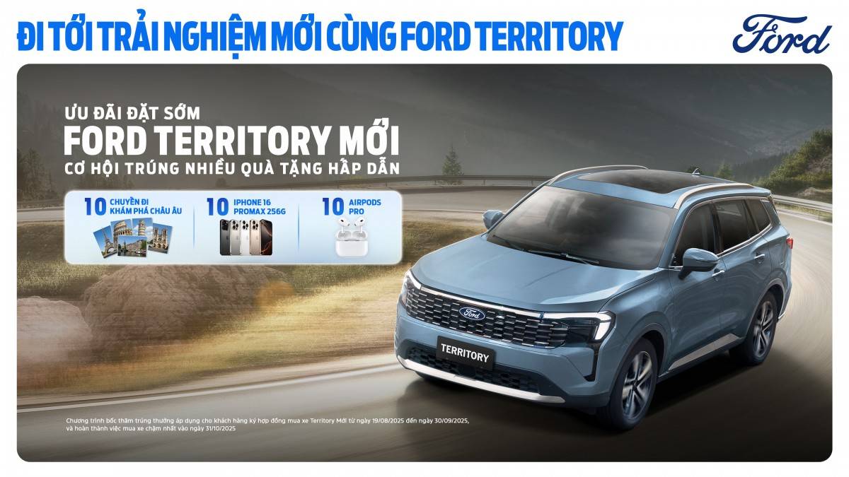 Nhiều giải thưởng giá trị khi đặt mua Ford Territory mới