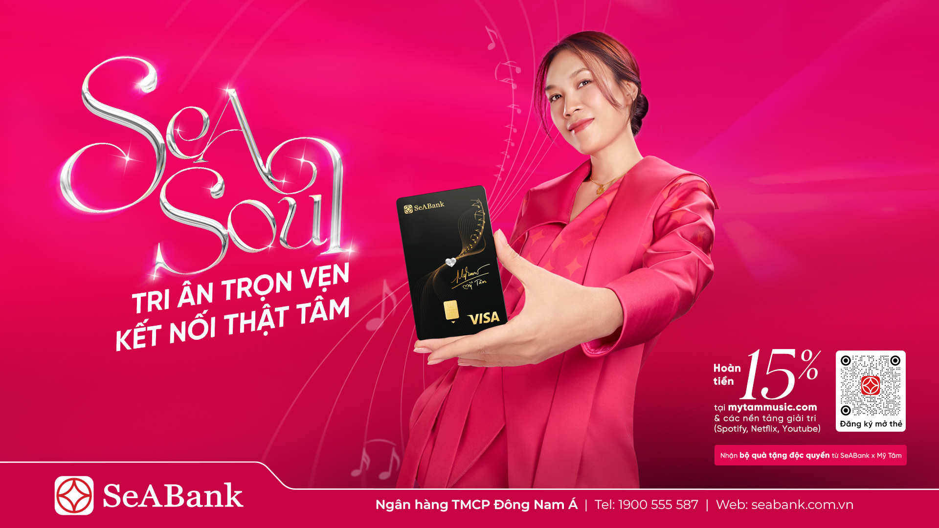 SeABank kết hợp cùng ca sĩ Mỹ Tâm ra mắt thẻ Visa SeASoul 2in1 - Trải nghiệm tài chính đầy cảm xúc