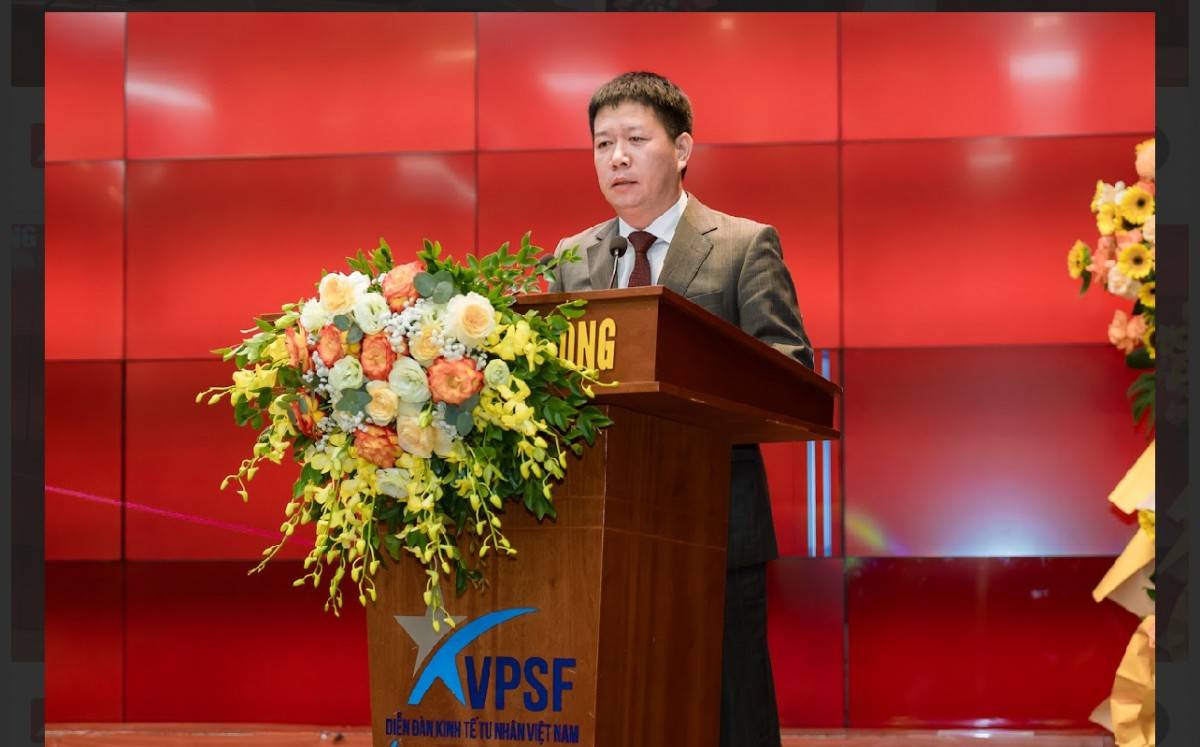 Ông Đỗ Hữu Huỳnh - Phó Chủ tịch Hội Doanh nhân trẻ Việt Nam phát biểu