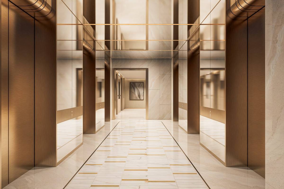 Cư dân không mất thời gian chờ đợi với “siêu thang máy” 6 mét/giây.  Ảnh: Sun Property