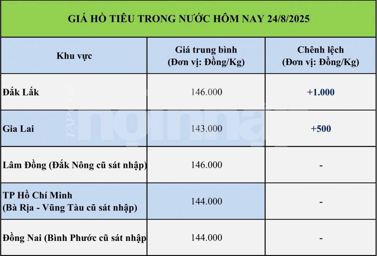 Giá tiêu hôm nay 24/8: Giá tiêu hôm nay 24/8: