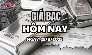 Giá bạc hôm nay 25/8/2025: Giá bạc giữ đà tăng