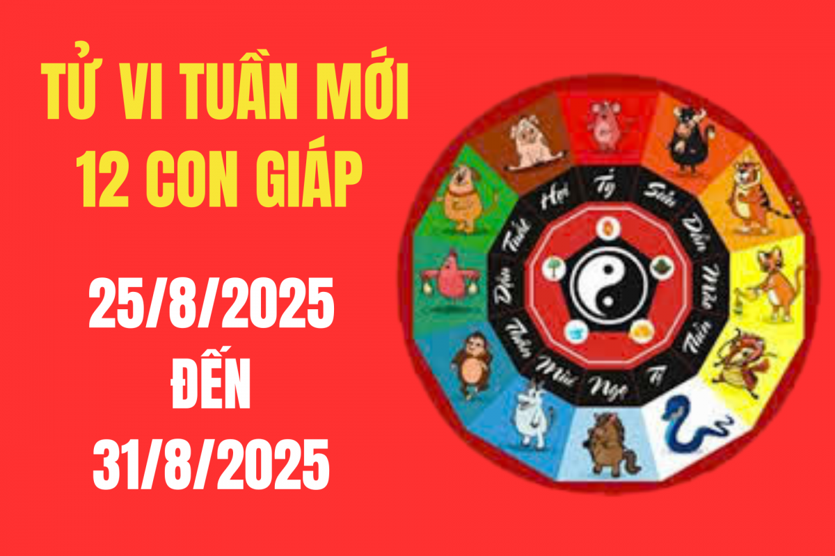 Tử vi tuần mới 12 con giáp từ 25/8 – 31/8/2025: Tuổi nào được trọn vẹn Công danh, tài lộc, tình duyên? Tử vi tuần mới 12 con giáp từ 25/8 – 31/8/2025: Tuổi nào được trọn vẹn Công danh, tài lộc, tình duyên?