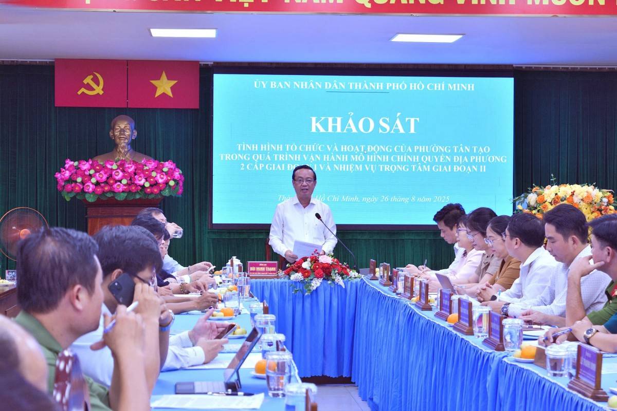 Phó chủ tịch UBND TP.HCM Bùi Minh Thạnh làm trưởng đoàn công tác khảo sát tình hình tổ chức và hoạt động của phường Tân Tạo